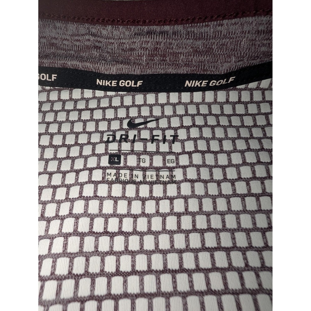 Nike Golf Dri-FIT Full Zip Jacket Womens XL Burgundy Gray Textured Knit Layer - Picture 8 of 11